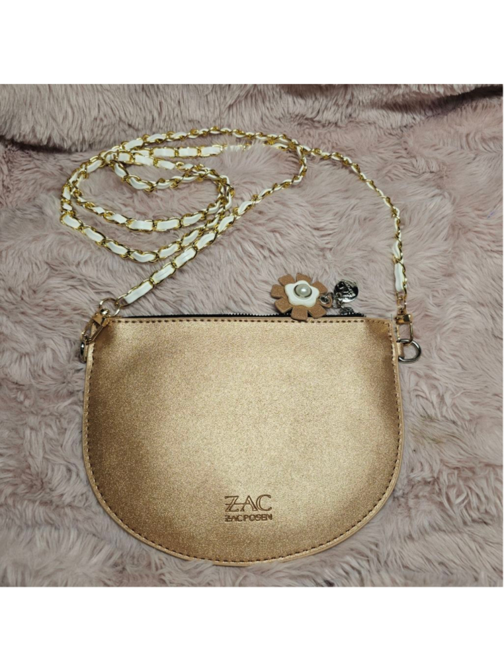 Zac Posen Metallic Gold Mini Pouch with Chain